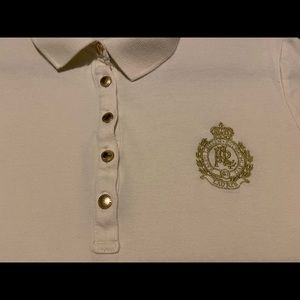 VINTAGE! Cream Ralph Lauren Blouse with Gold Accents